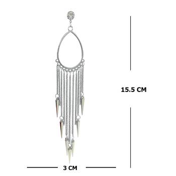 Oxidized Silver Plated Corrode Collection Earrings In Vintage Finish Alloy Dangle Earring Alloy Chandbali Earring 3