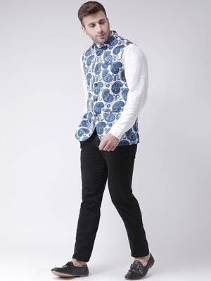 Multicolor Printed Cotton Poly Nehru Jacket 2