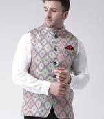 Multicolor Printed Cotton Poly Nehru Jacket