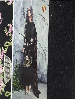 black embroidered georgette semi_stitched salwar with dupatta 3
