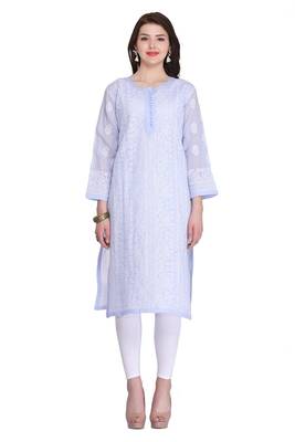 Ada Mauve Cotton Chikankari Kurti 1