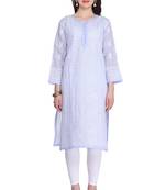 Ada Mauve Cotton Chikankari Kurti