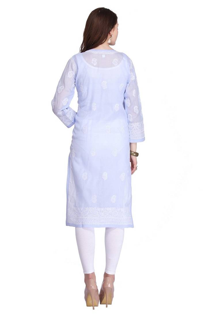 Ada Mauve Cotton Chikankari Kurti