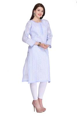 Ada Mauve Cotton Chikankari Kurti 3