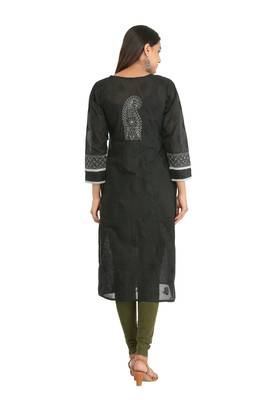 Ada Black Cotton Chikankari Kurti 2