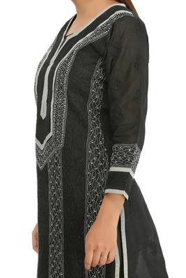 Ada Black Cotton Chikankari Kurti 3