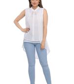 White Embroidered Georgette Chikankari Kurti