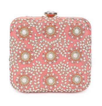 Coral square clutch 1