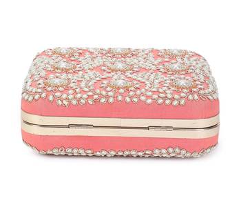 Coral square clutch 3