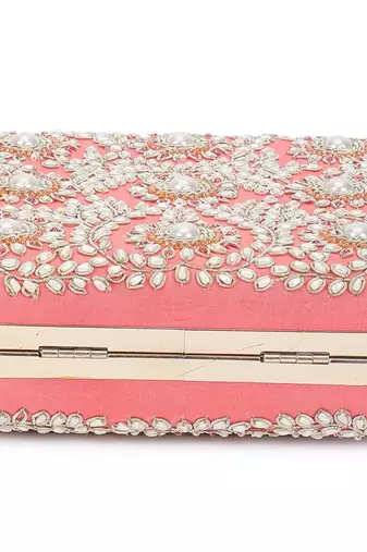 Coral square clutch