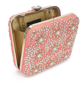 Coral square clutch 4
