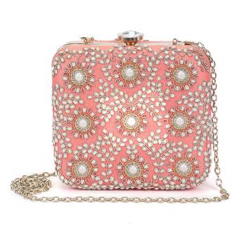 Coral square clutch 5