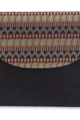Brocade flap clutch