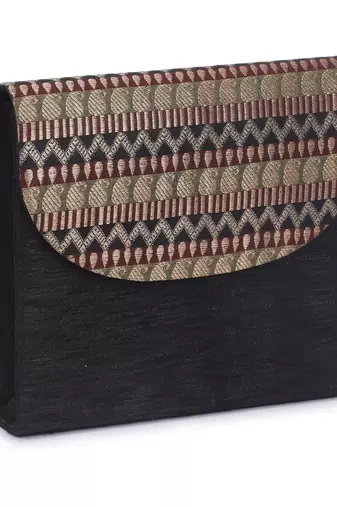 Brocade flap clutch