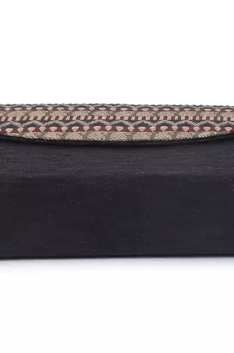 Brocade flap clutch