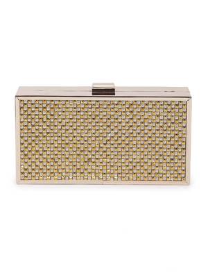 Gold white checkered clutch 1