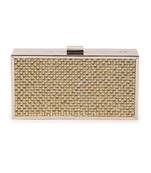 Gold white checkered clutch