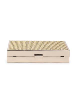 Gold white checkered clutch 4