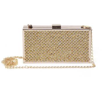 Gold white checkered clutch 5
