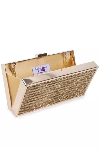Blinking gold clutch