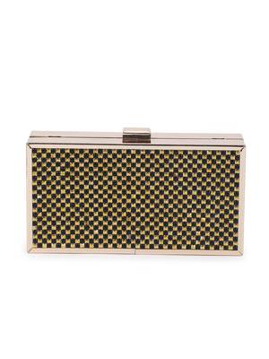 Black gold checkered clutch 1
