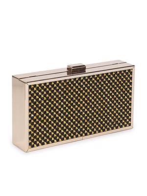 Black gold checkered clutch 2