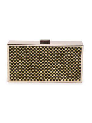 Black gold checkered clutch 4