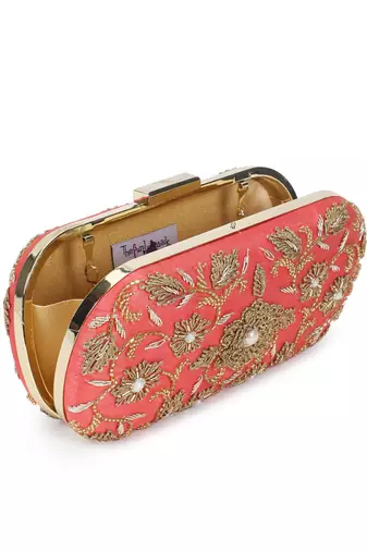 Coralicious flower clutch