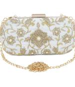 Ice blue flower clutch