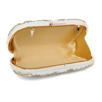 Ice blue flower clutch 5