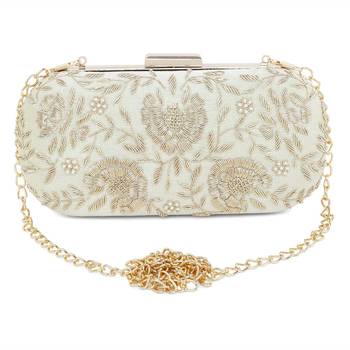 Lime green floral clutch 1