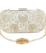 Lime green floral clutch