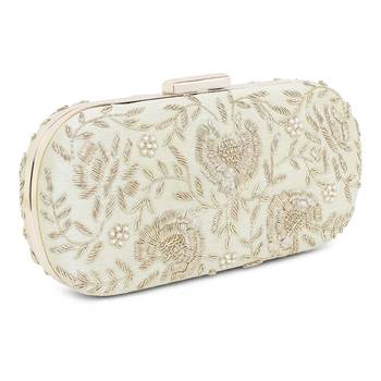 Lime green floral clutch 2