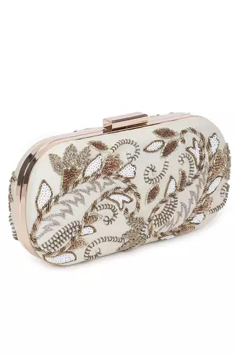 Offwhite embroidered clutch