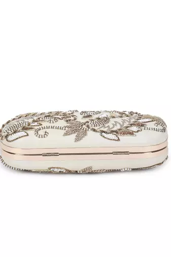 Offwhite embroidered clutch