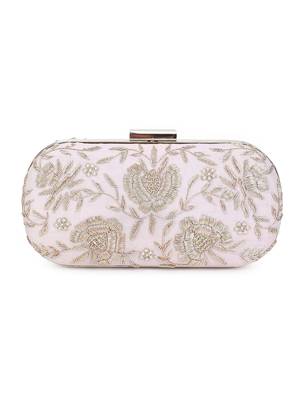 Pretty pink floral clutch 1