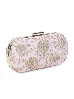 Pretty pink floral clutch 2