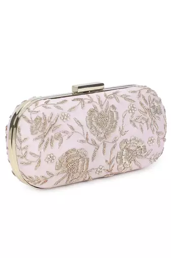 Pretty pink floral clutch