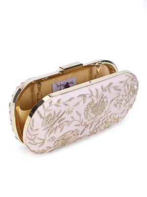 Pretty pink floral clutch 3