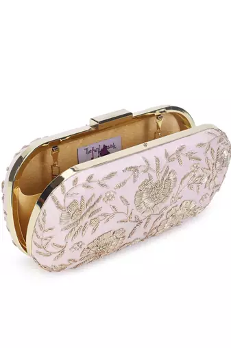 Pretty pink floral clutch
