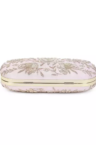 Pretty pink floral clutch