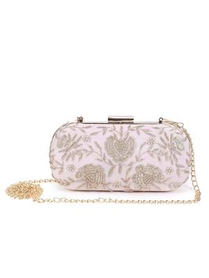 Pretty pink floral clutch 5