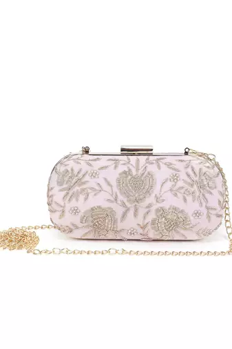 Pretty pink floral clutch