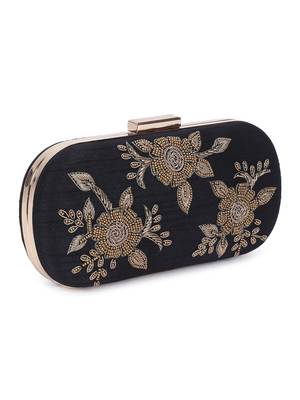 Tri flower black clutch 2