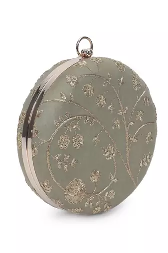 Olive gold clutch
