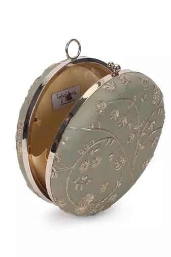 Olive gold clutch