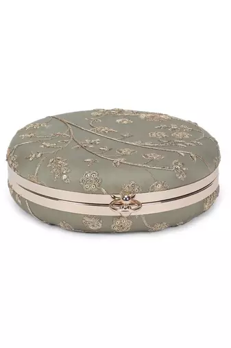 Olive gold clutch