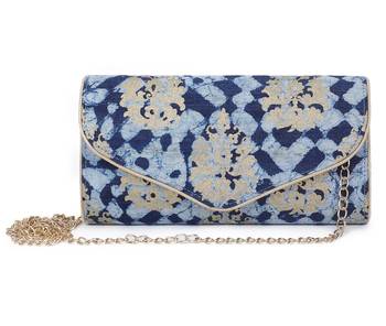 Indigo motif clutch 1
