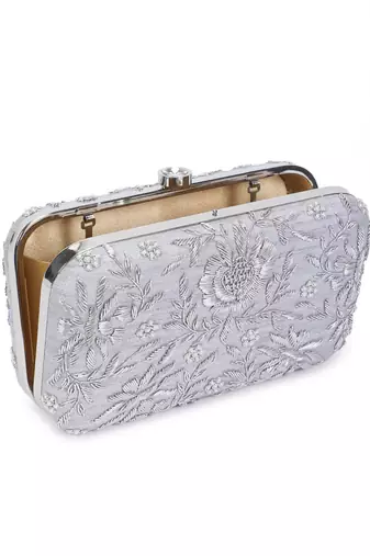 Pleasing silver clutch