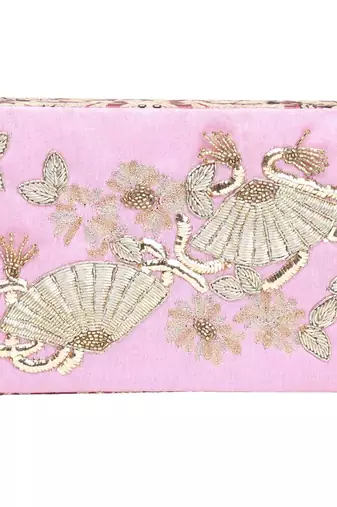 Fan fan pink clutch